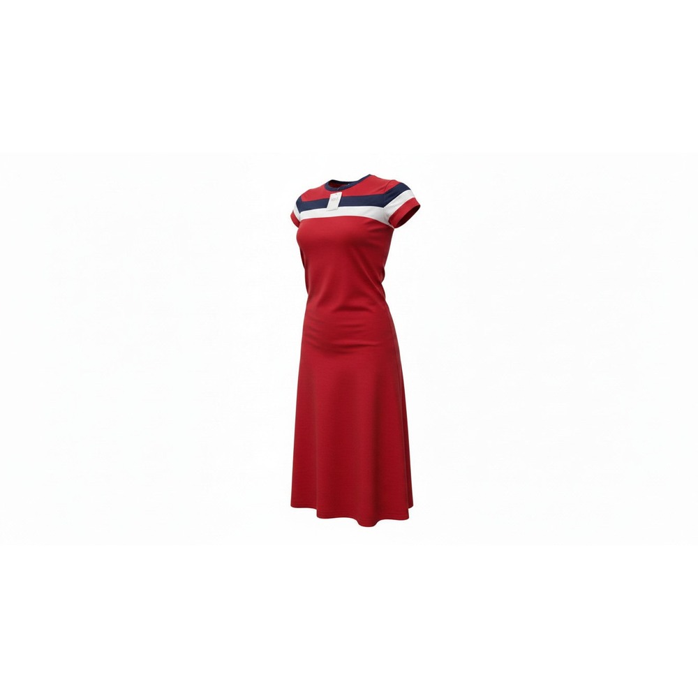 Heart & Hips T-Shirt Dress Womens L Red NWT Colorblock Short Sleeve Midi